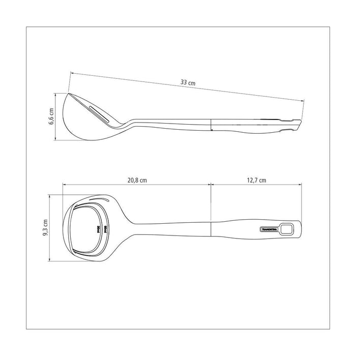 مغرفة 33 سم من Tramontina Verano - رمادي