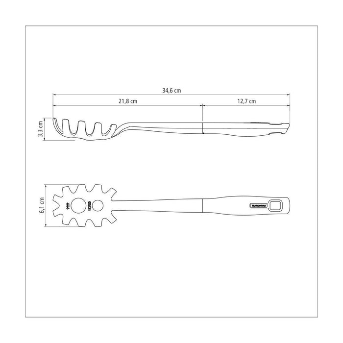 ملعقة باستا 34.5 سم من Tramontina Verano - رمادي