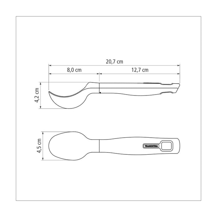 ملعقة آيس كريم 21 سم من Tramontina Verano - رمادي