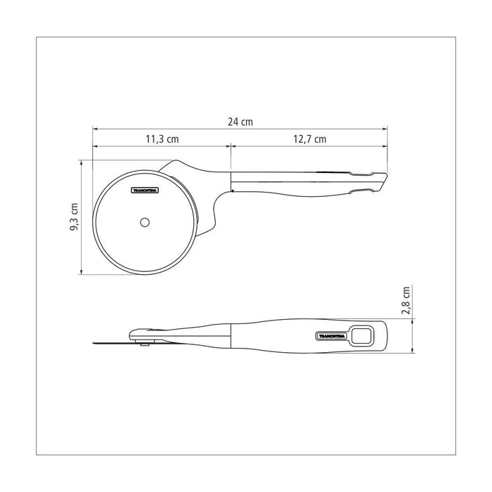 قطاعة بيتزا 24 سم من Tramontina Verano - رمادي