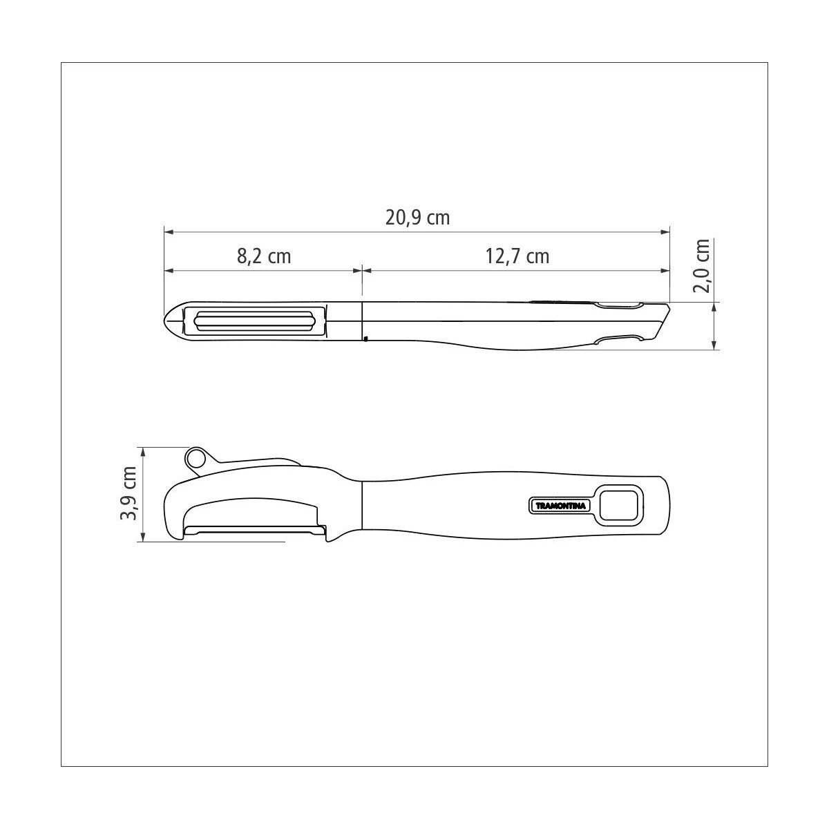 Tramontina Verano 21 cm Peeler - Grey Tramontina Verano 21 cm Peeler - Grey