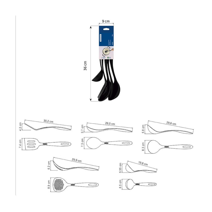 طقم أدوات مطبخ 5 قطع Tramontina Ability - أسود