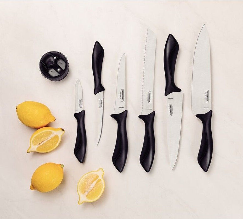 طقم سكاكين 7 قطع من Tramontina Affilata - أسود