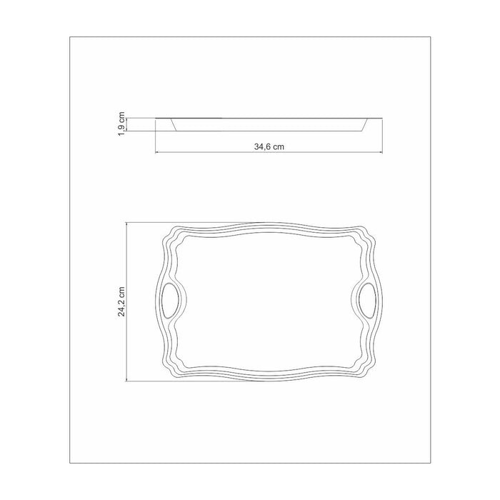 صينية ستيل بيدين 34*24 سم من Tramontina Classic