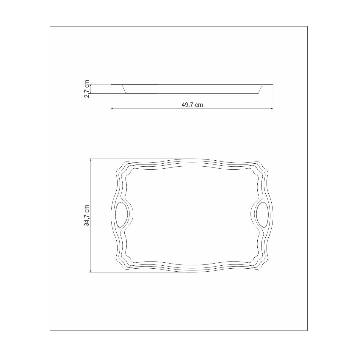 صينية ستيل بيدين 49*34 سم من Tramontina Classic صينية ستيل بيدين 49*34 سم من Tramontina Classic