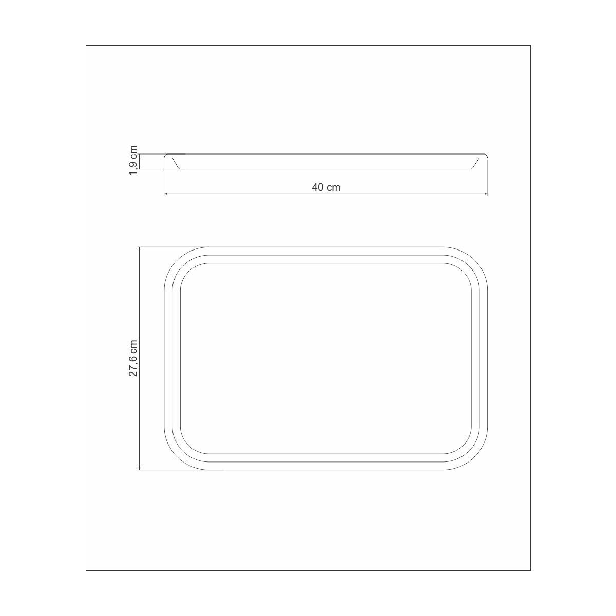 Tramontina Service Rectangular Steel Tray 40*28 cm Tramontina Service Rectangular Steel Tray 40*28 cm