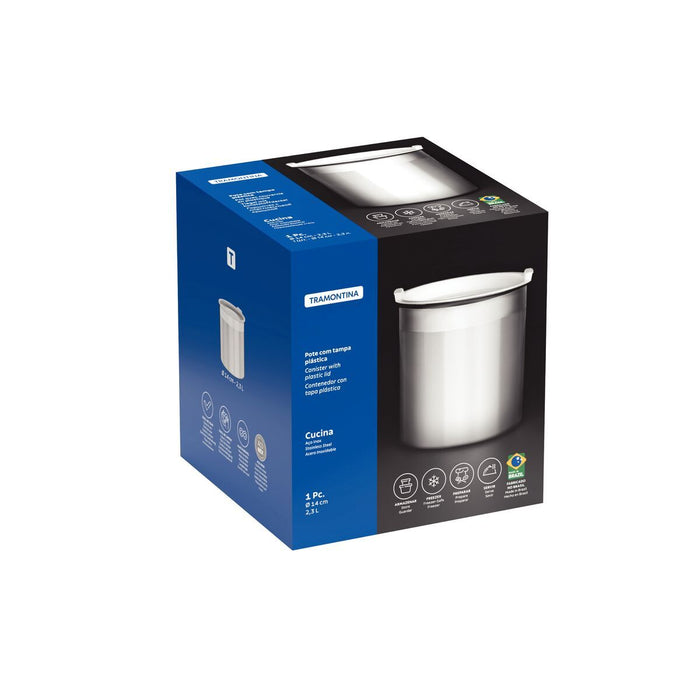 حافظة طعام ستيل مدورة 2.3 لتر من Tramontina Freezinox