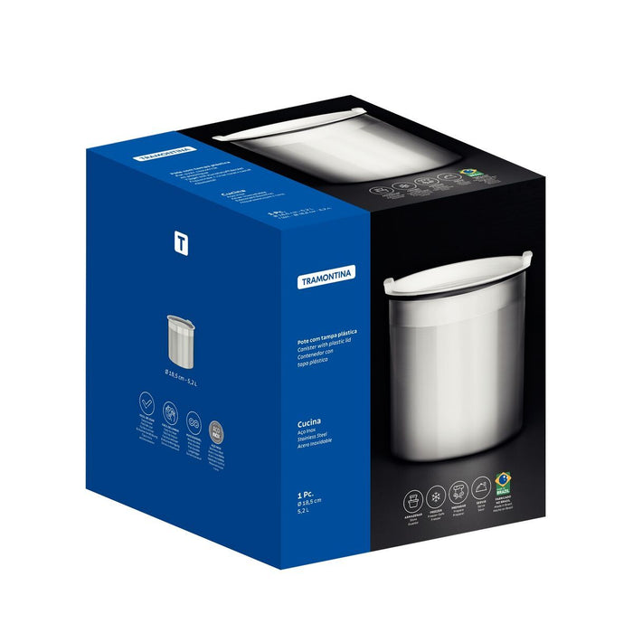 حافظة طعام ستيل مدورة 5.2 لتر من Tramontina Freezinox