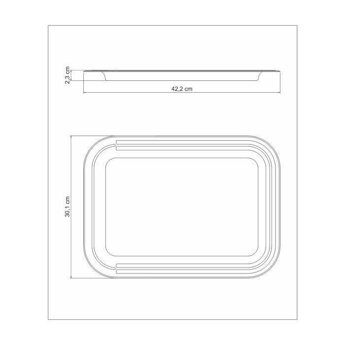 صينية ستيل مستطيلة 42*30 سم من Tramontina Ciclo