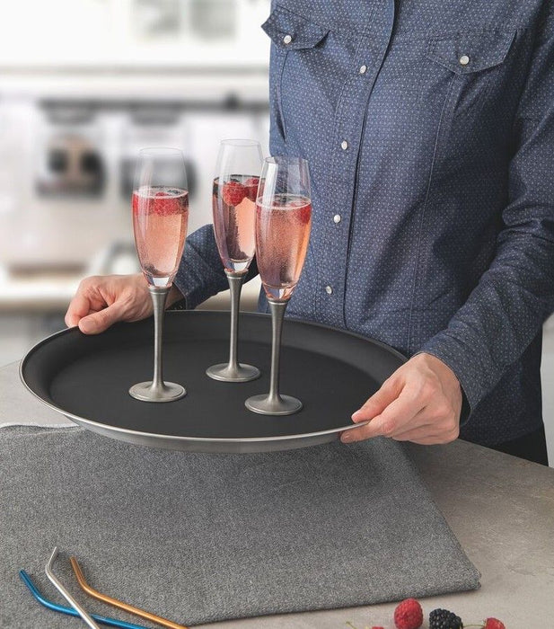 صينية ستيل مدورة 40 سم مانعة للانزلاق من Tramontina Service