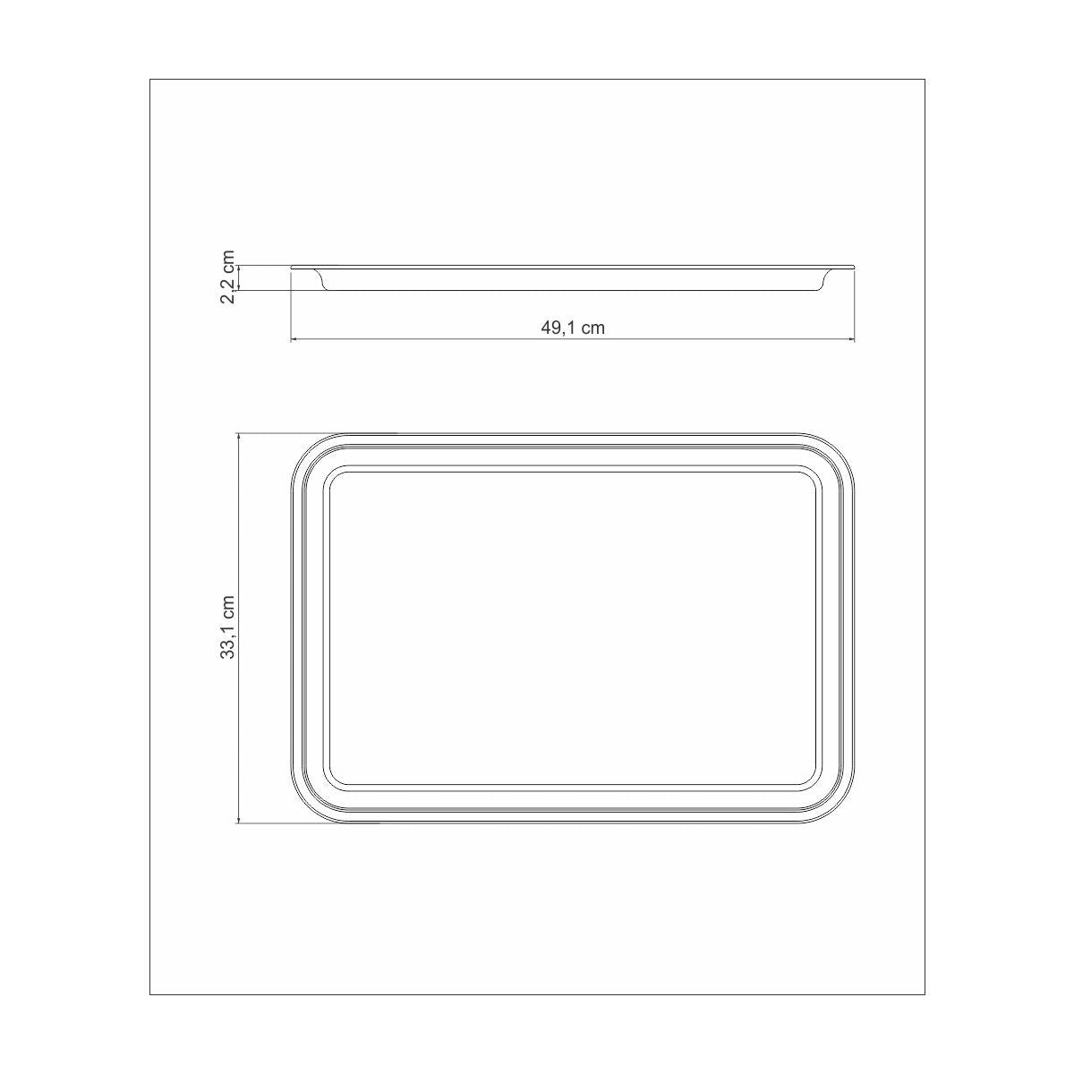 Tramontina Buena Rectangular Steel Tray 49*33 cm Tramontina Buena Rectangular Steel Tray 49*33 cm