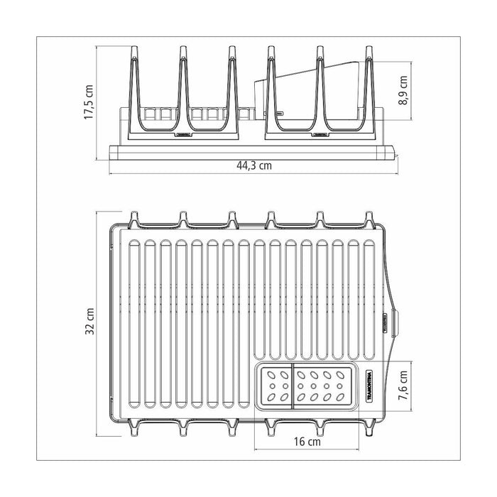 Tramontina Plurale Dishwasher Drainer 44*32 cm - Grey