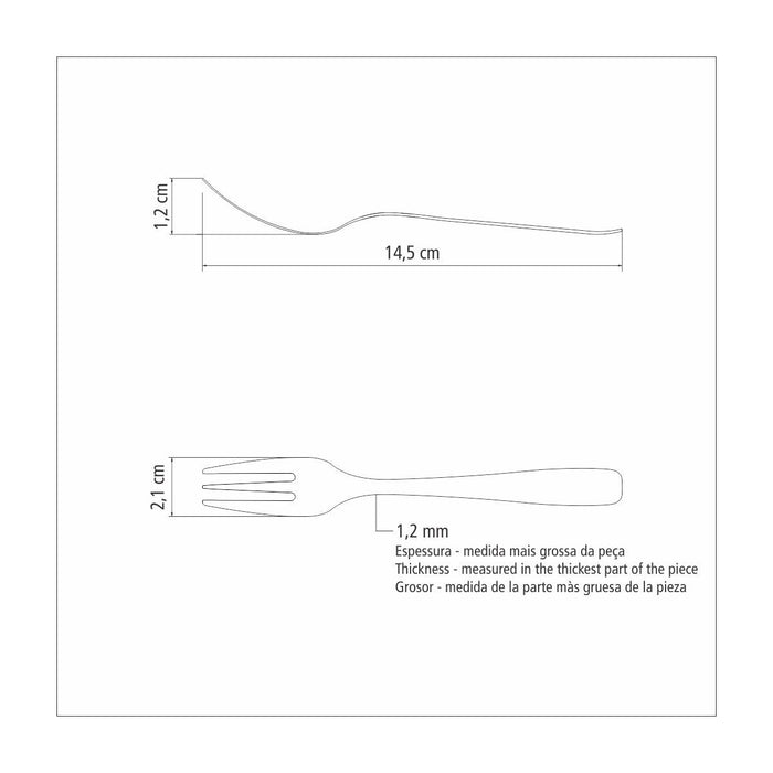 طقم شوك كيك 14.5 سم 6 قطع من Tramontina Amazonas