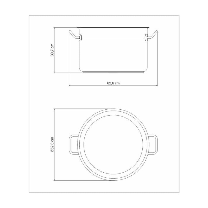 طنجرة ستيل بدون غطاء 50 سم من Tramontina Professional