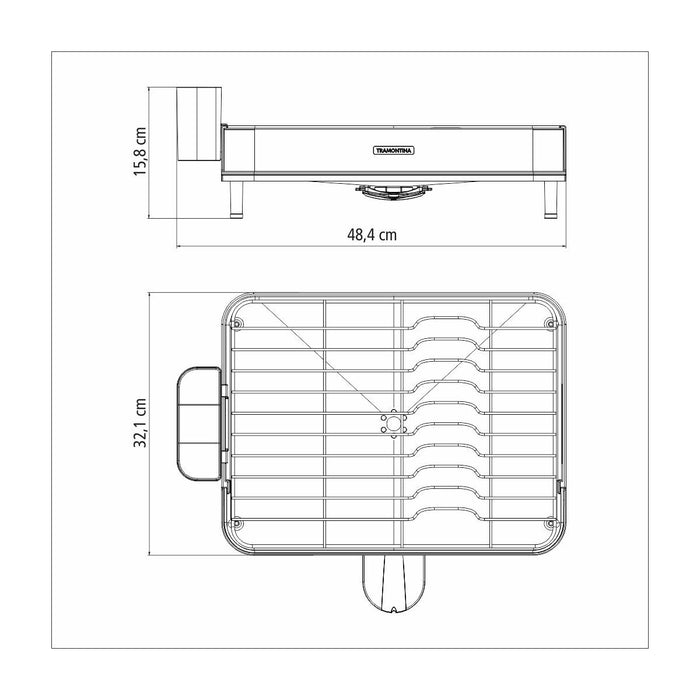 Tramontina Plurale Dishwasher Drainer 48.4*32 cm - Grey