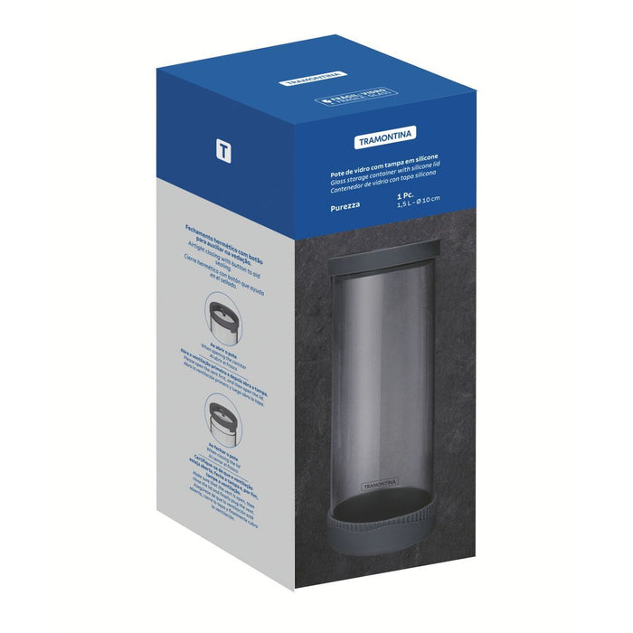 حافظة طعام زجاج وسيليكون 1.5 لتر من Tramontina Purezza