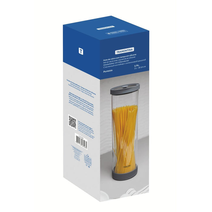 حافظة طعام زجاج وسيليكون 2 لتر من Tramontina Purezza