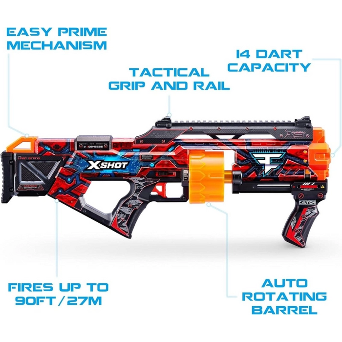 بلاستر X-Shot Skins Last Stand - فاز كلان بسعة 14 ذخيرة ومدى 27 م مع تقنية جيب الهواء من زورو