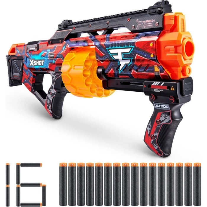 بلاستر X-Shot Skins Last Stand - فاز كلان بسعة 14 ذخيرة ومدى 27 م مع تقنية جيب الهواء من زورو