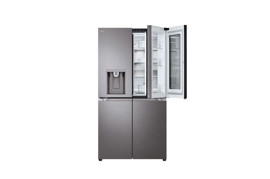 LG 4-Door Refrigerator, 889 Liters, Black Stainless Steel, Ice and Water Dispenser, Flat Door 