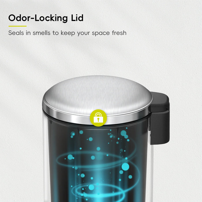 سلة مهملات إيكو ماجي 8 لتر ستانلس ستيل بغطاء هادئ - EKO