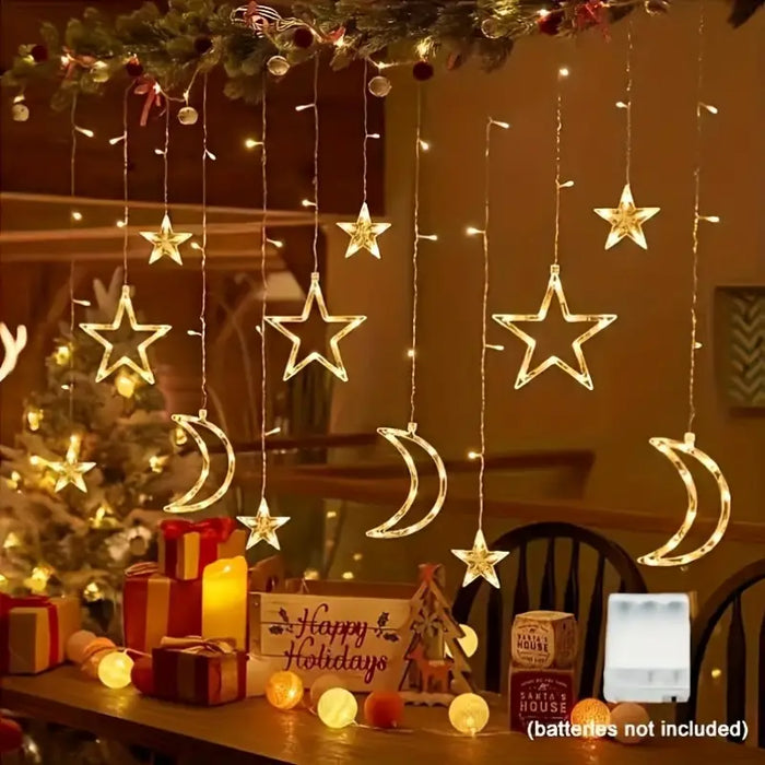 أضواء رمضان هلال ونجمة لتزيين شبابيك وأبواب منزلك