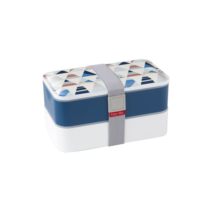 حافظة طعام طبقتين 1200 مل مع أدوات مائدة من Easy Life Abstract