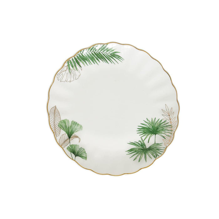طبق جانبي 19 سم من Easy Life Exotique - أبيض وأخضر