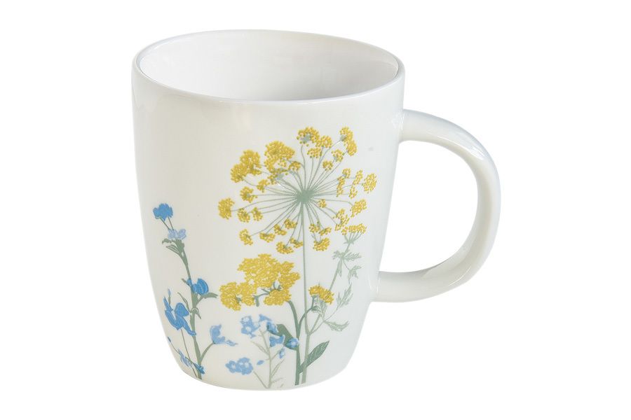 كوب 350 مل بعلبة من Easy Life Mille Fleurs - أصفر وأزرق