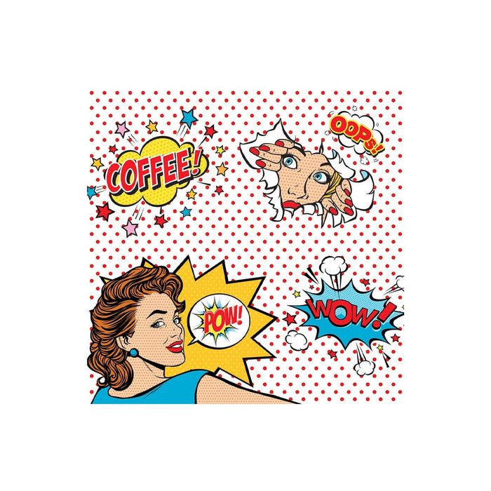 طقم مناديل طعام 20 قطعة من Easy Life Pop Art - ألوان متعددة