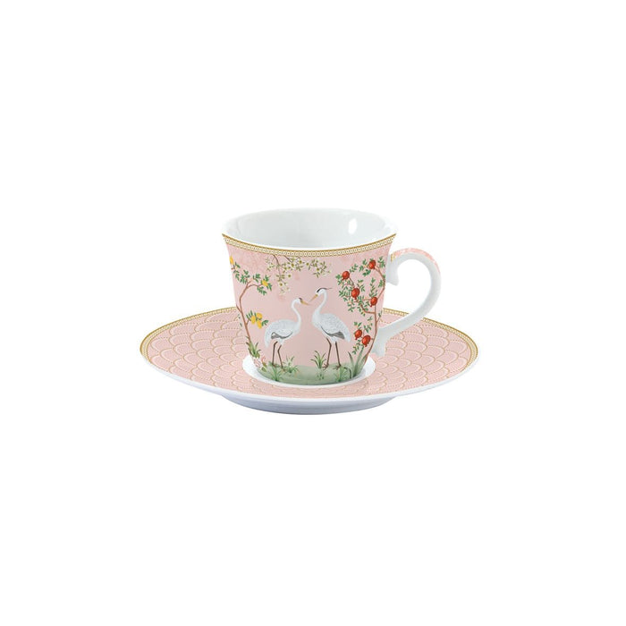 طقم فنجان وصحن قطعتين 200 مل بعلبة من Easy Life Jardin De Reves - ألوان متعددة