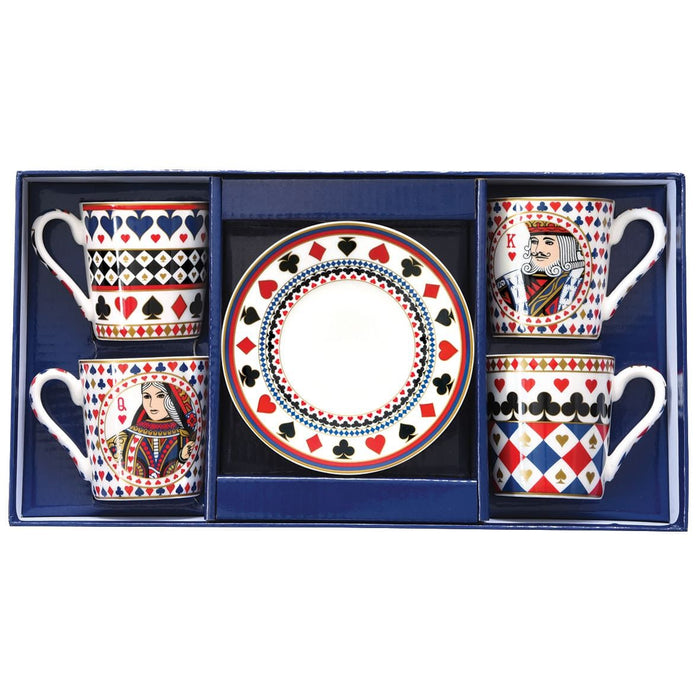 طقم فناجين قهوة 8 قطع 100 مل بعلبة من Easy Life Casino Royale - ألوان متعددة