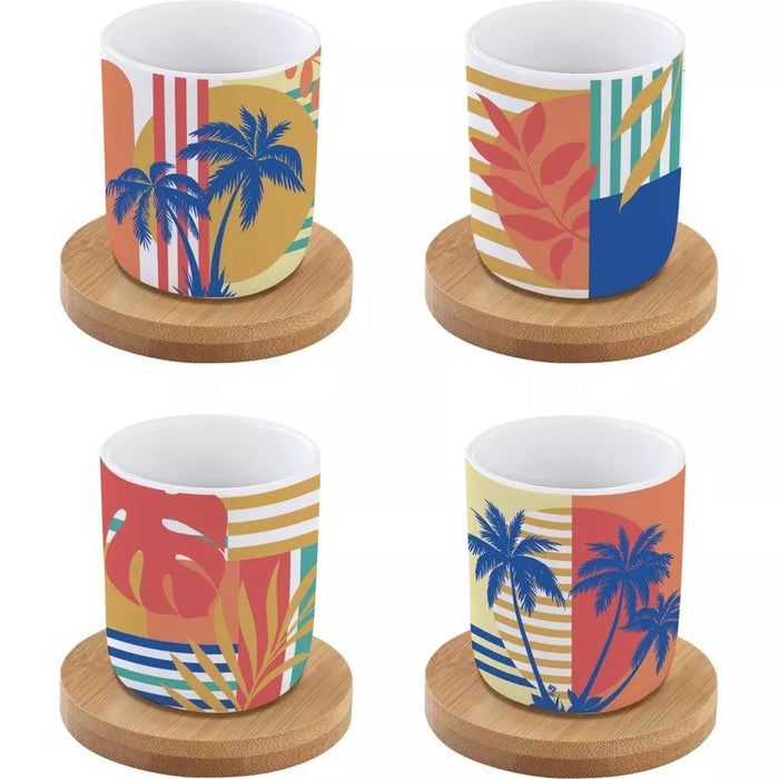 طقم فناجين قهوة 8 قطع 110 مل بعلبة من Easy Life Bahia - ألوان متعددة