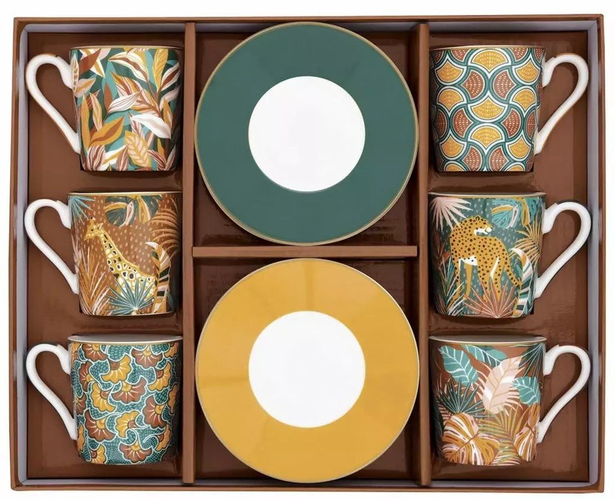 طقم فناجين قهوة 12 قطعة 100 مل بعلبة من Easy Life Namibia - ألوان متعددة