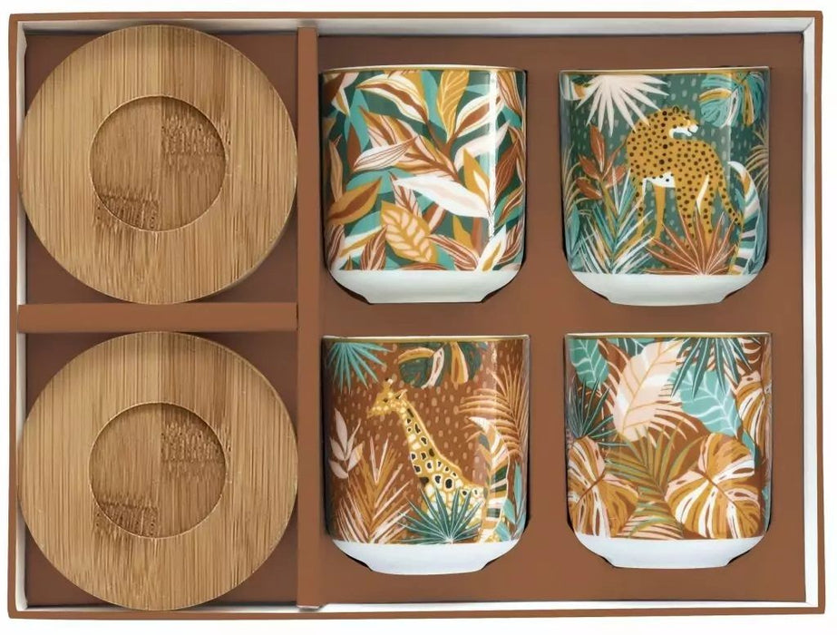 طقم فناجين قهوة 8 قطع 110 مل بعلبة من Easy Life Namibia - ألوان متعددة