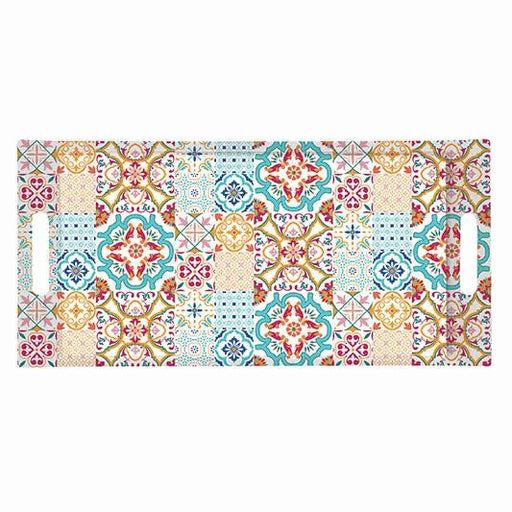 طقم مفارش صحون قطعتين 34.5 سم من Easy Life Paradise Garden - أبيض وأزرق- جعفرشوب 