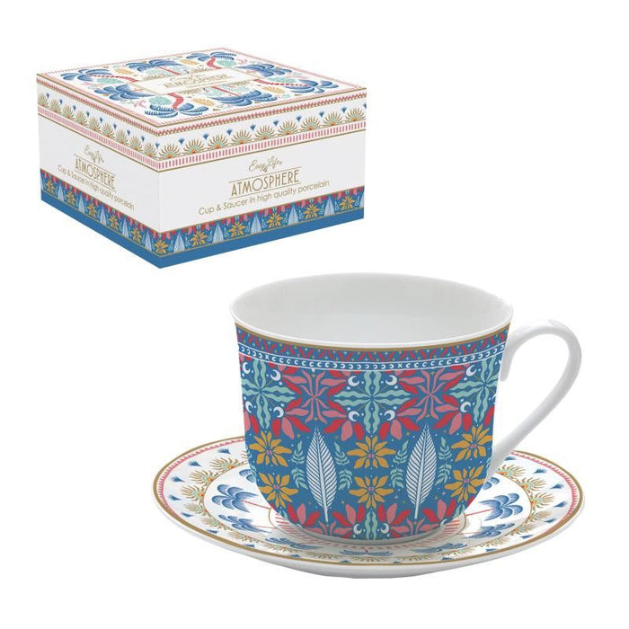 طقم فنجان شاي قطعتين 400 مل بعلبة من Easy Life Tropical Groovy - ألوان متعددة