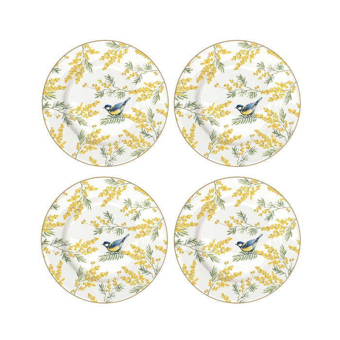 طقم 4 أطباق حلويات 19 سم بعلبة من Easy Life Mimosa - ألوان متعددة