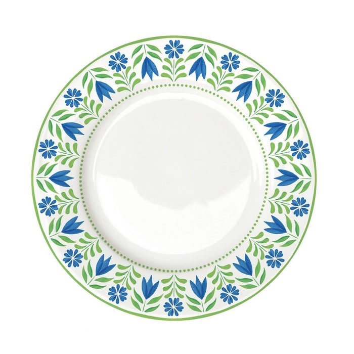 طبق عشاء 26.5 سم من Easy Life Flowers Garden - أزرق وأخضر