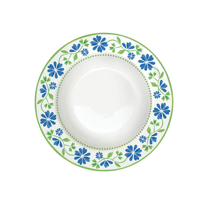 طبق شوربة 21.5 سم من Easy Life Flowers Garden - أزرق وأخضر