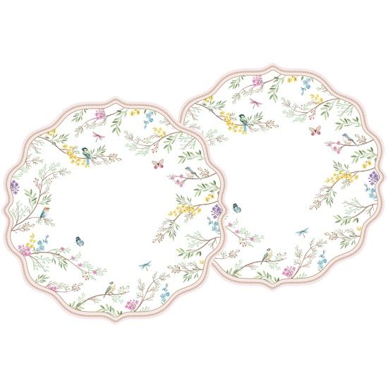 طقم مفارش صحون قطعتين 34.5 سم من Easy Life Birds Melody - ألوان متعددة