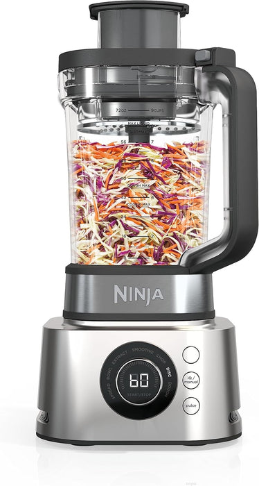 خلاط نينجا فودي باور 4 في 1 مع تحضير الطعام وتقنية الذكاء الاصطناعي أوتو آي كيو – فضي