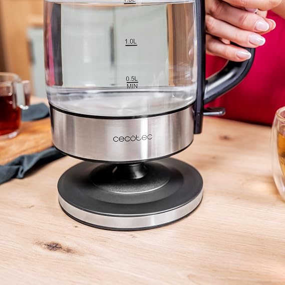 غلاية مياه زجاجية ثيرموسينس 340 (ThermoSense 340 Clear) بقدرة 2200 واط وسعة 1.7 لتر من Cecotec