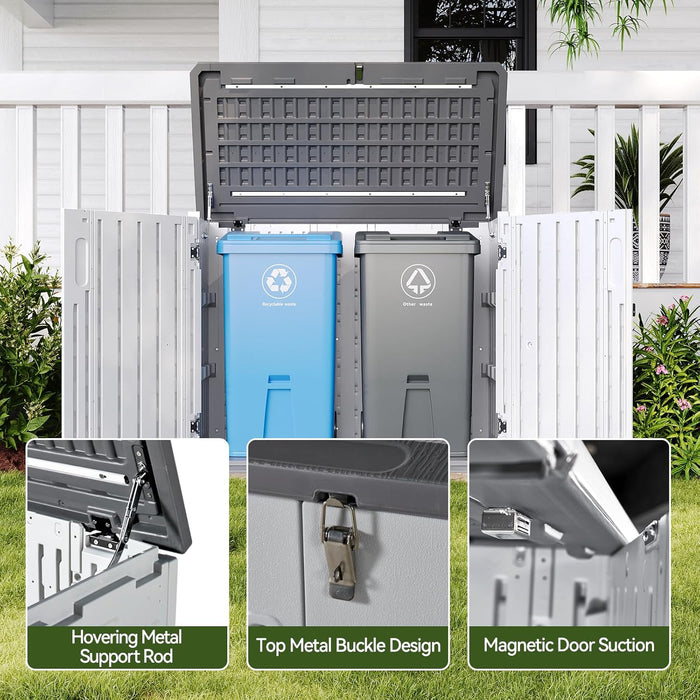 خزانة تخزين خارجية مقاومة للماء 133×75.4×91.4 سم بسعة 35 قدم مكعب