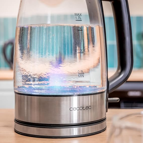 غلاية مياه زجاجية ثيرموسينس 340 (ThermoSense 340 Clear) بقدرة 2200 واط وسعة 1.7 لتر من Cecotec