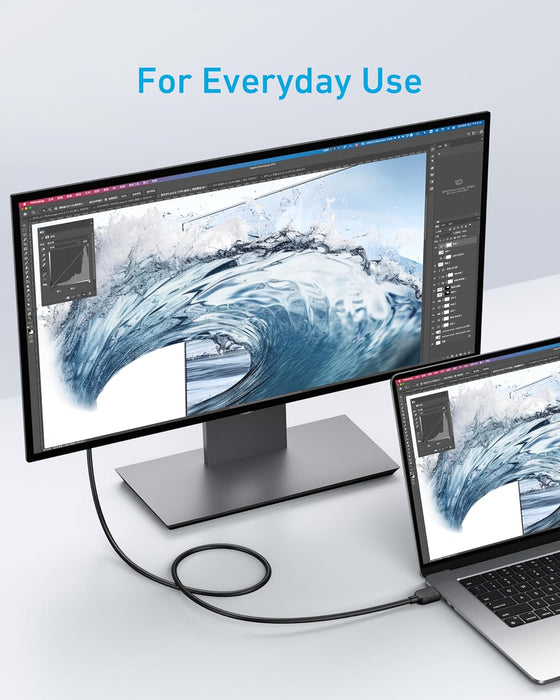 كابل HDMI 6 ft بدقة 8K@60Hz وHDMI 2.1 لجودة عرض فائقة من Anker