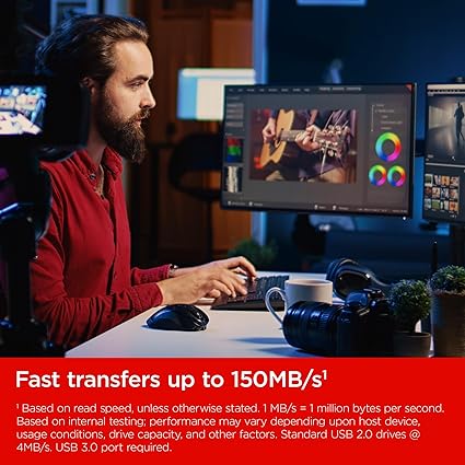 فلاشة وحدة تخزين سانديسك ألترا فلاير معدنية 64 جيجابايت بمنفذ USB 3.0 بسرعة 150MB/s