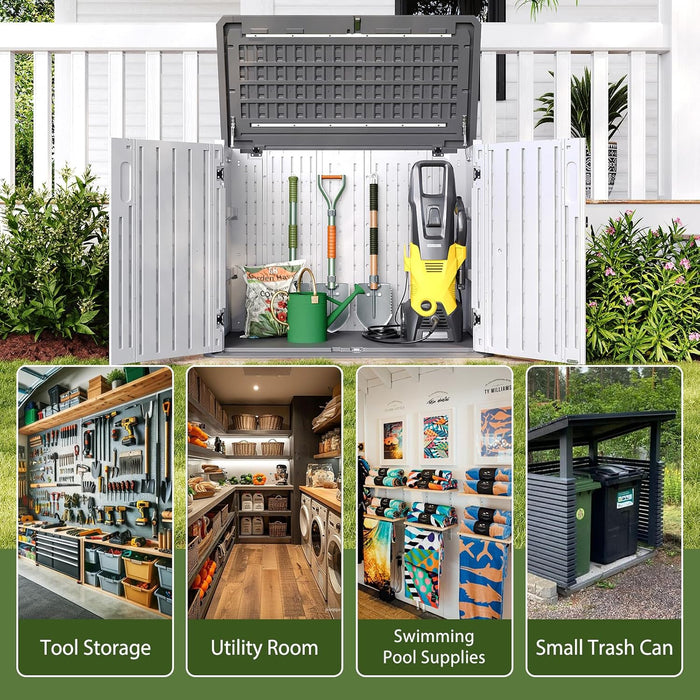 خزانة تخزين خارجية مقاومة للماء 133×75.4×91.4 سم بسعة 35 قدم مكعب