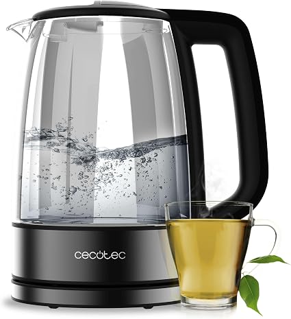 غلاية مياه زجاجية ثيرموسينس 340 (ThermoSense 340 Clear) بقدرة 2200 واط وسعة 1.7 لتر من Cecotec