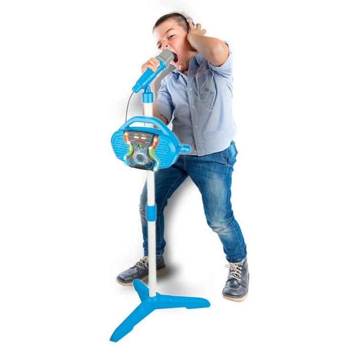 ميكروفون Cool Kidz 2 في 1 مع قاعدة قابلة للتعديل وشاشة صوت مضيئة من وين فن